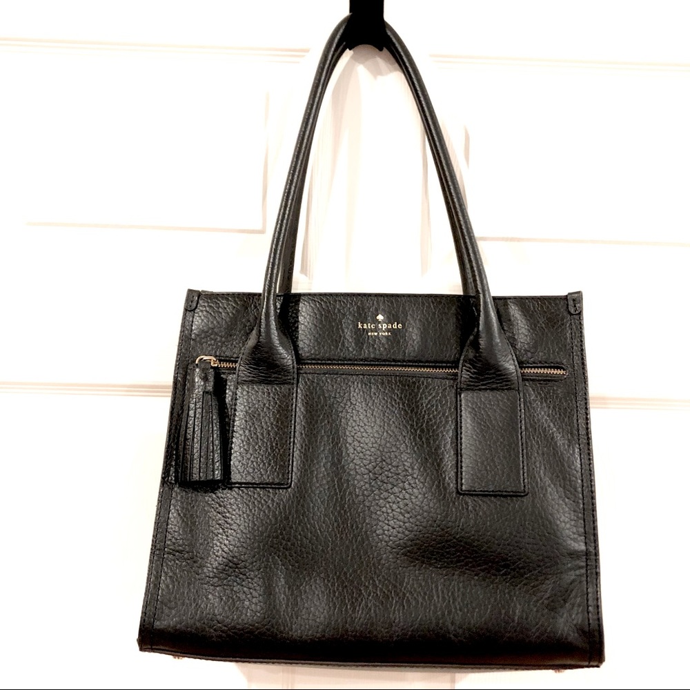 Kate Spade Pebbled Leather Black Tote Bag